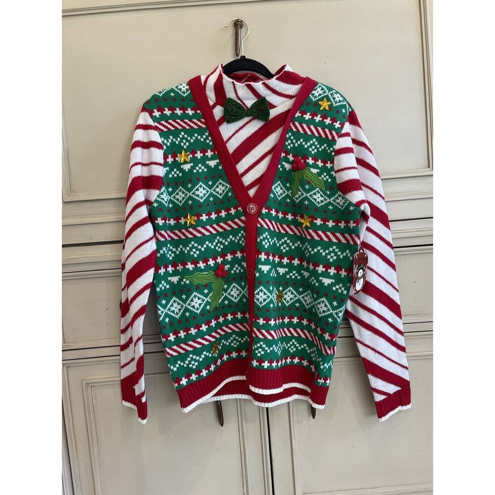 NWT Blizzard Bay Ugly Christmas Striped Bow Tie Christmas‎ Size Medium